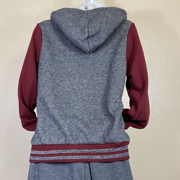 Reflex XL Gray Red Letterman Varsity "A" Coat Jacket Winter Cold Hood - Picture 2 of 7